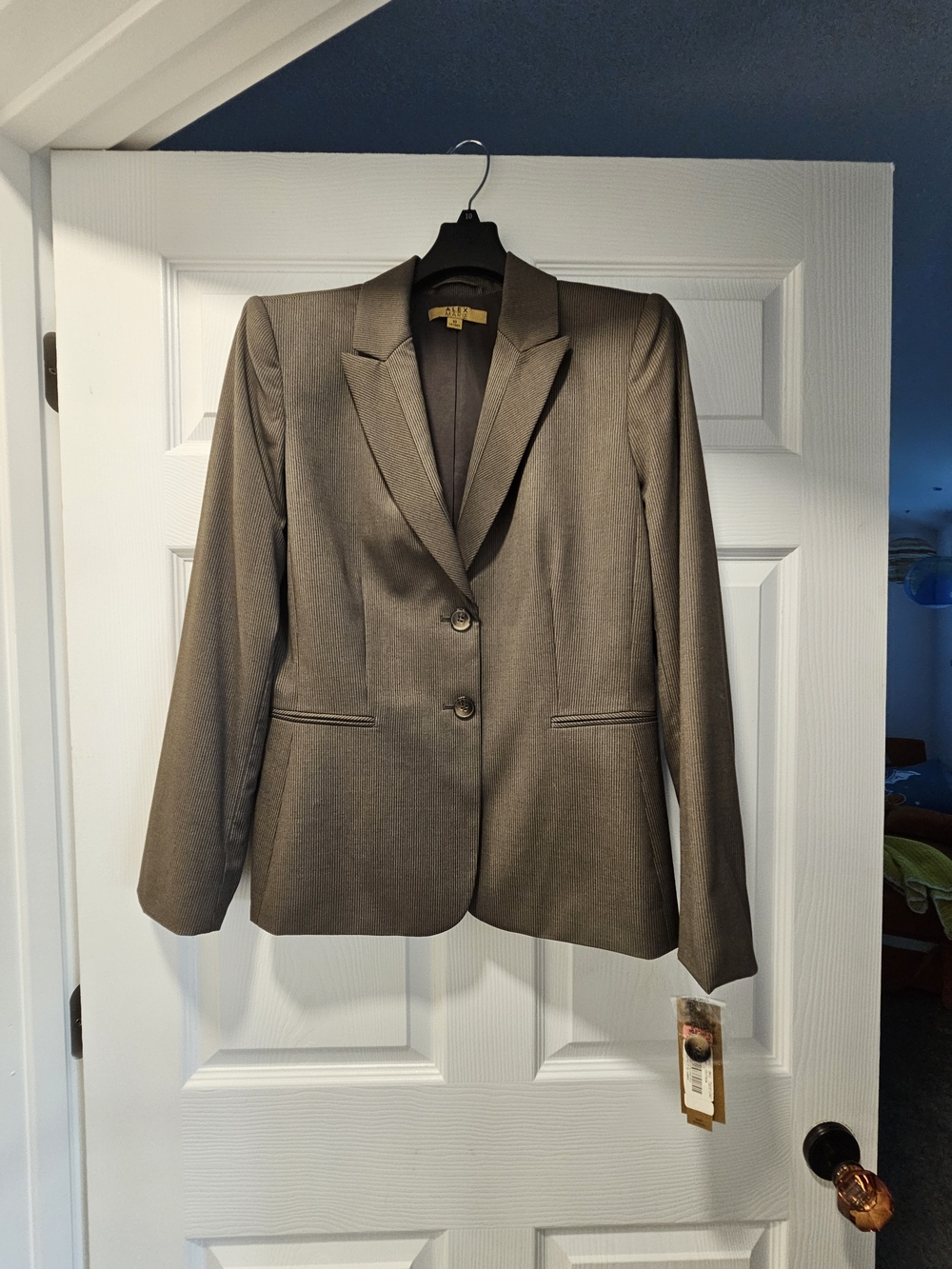 Alex Marie Taupe Women's Two-Button Blazer